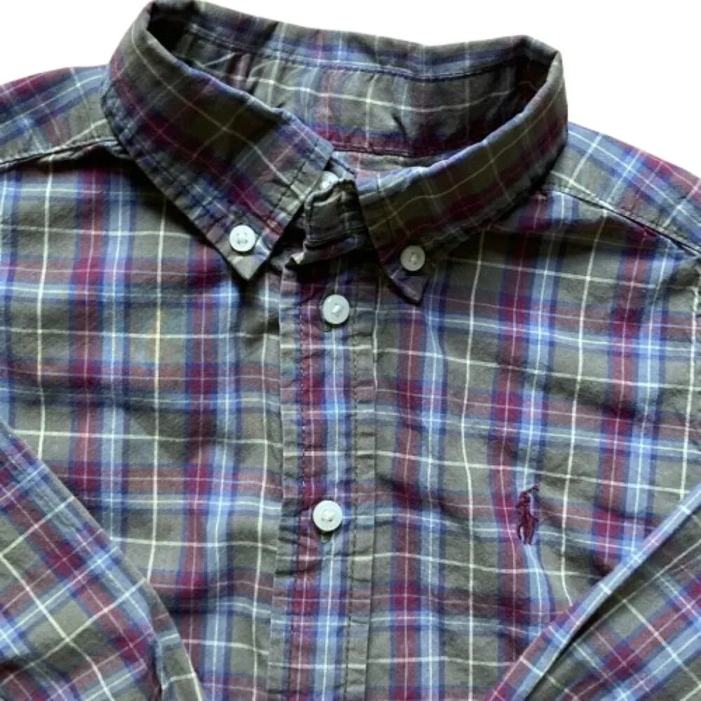 Ralph Lauren Toddler Boy's Button Down Oxford Plaid Shirt, Special Events, sz 3T